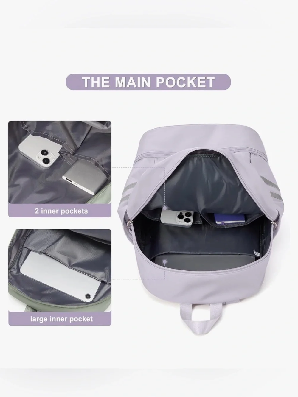 NWT Coofay Lavender Gym Backpack Shoe & Wet Compartment